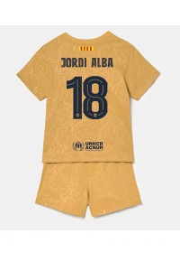 Barcelona Jordi Alba #18 Babytruitje Uit tenue Kind 2022-23 Korte Mouw (+ Korte broeken)